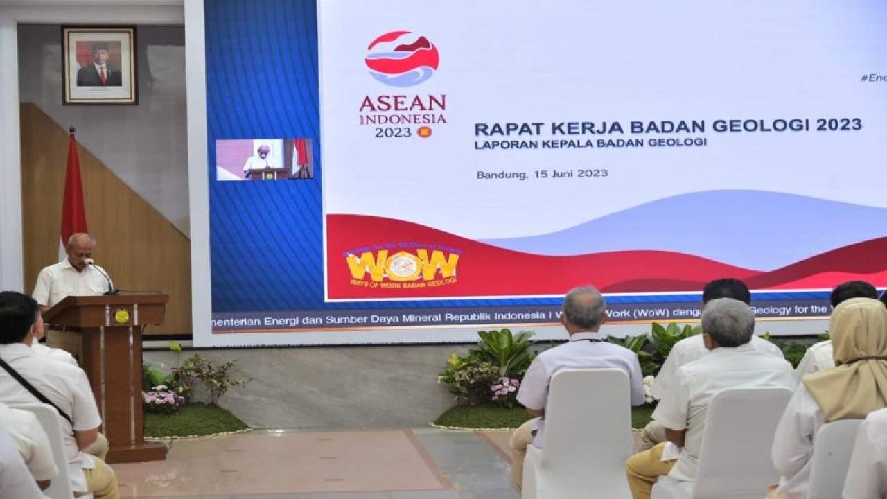 Rapat Kerja Badan Geologi Kementerian ESDM di Bandung, Jawa Barat, Kamis (15/6/2023). ANTARA/HO-Humas Kementerian ESDM