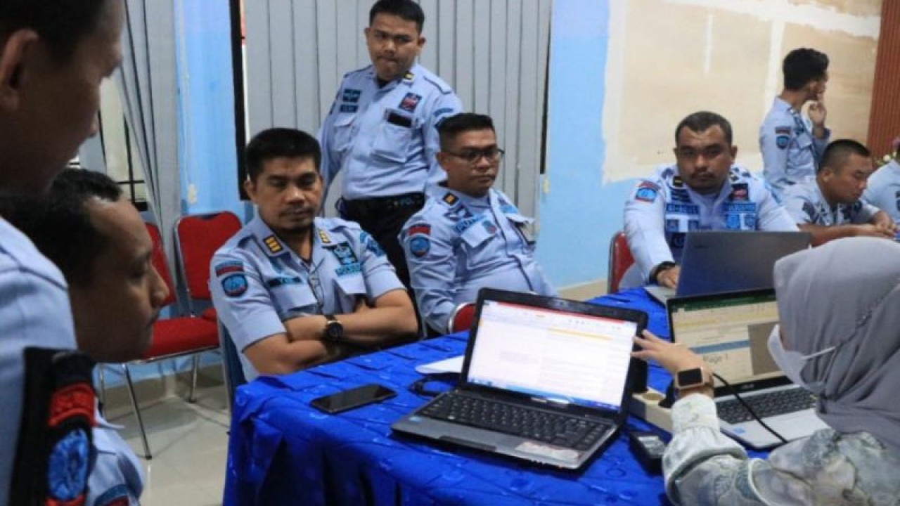 Tim Kemenkumham Sumsel melakukan pemetaan manajemen risiko di Rumah Tahanan Negara Palembang. ANTARA/Yudi Abdullah/23.
