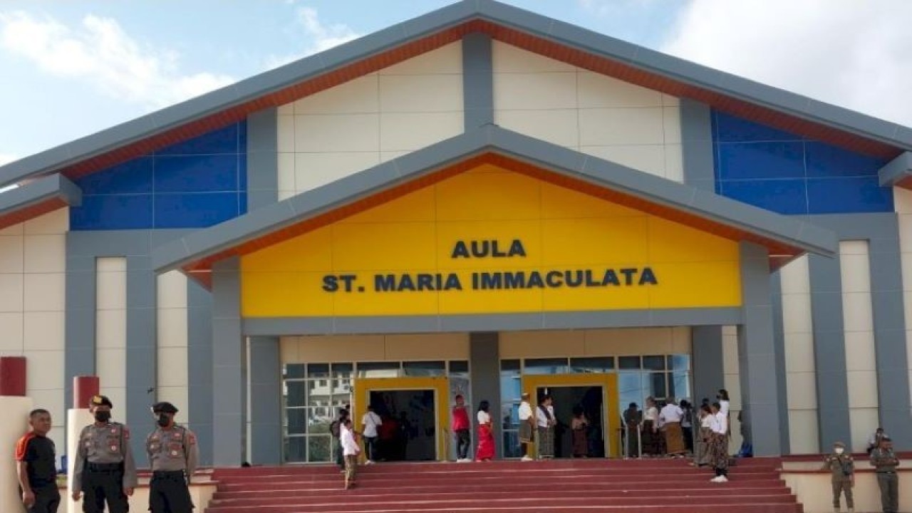 Aula St Maria Immaculata Universitas Katolik Widya Mandira Kupang, Nusa Tenggara Timur. (ANTARA/Benny Jahang)