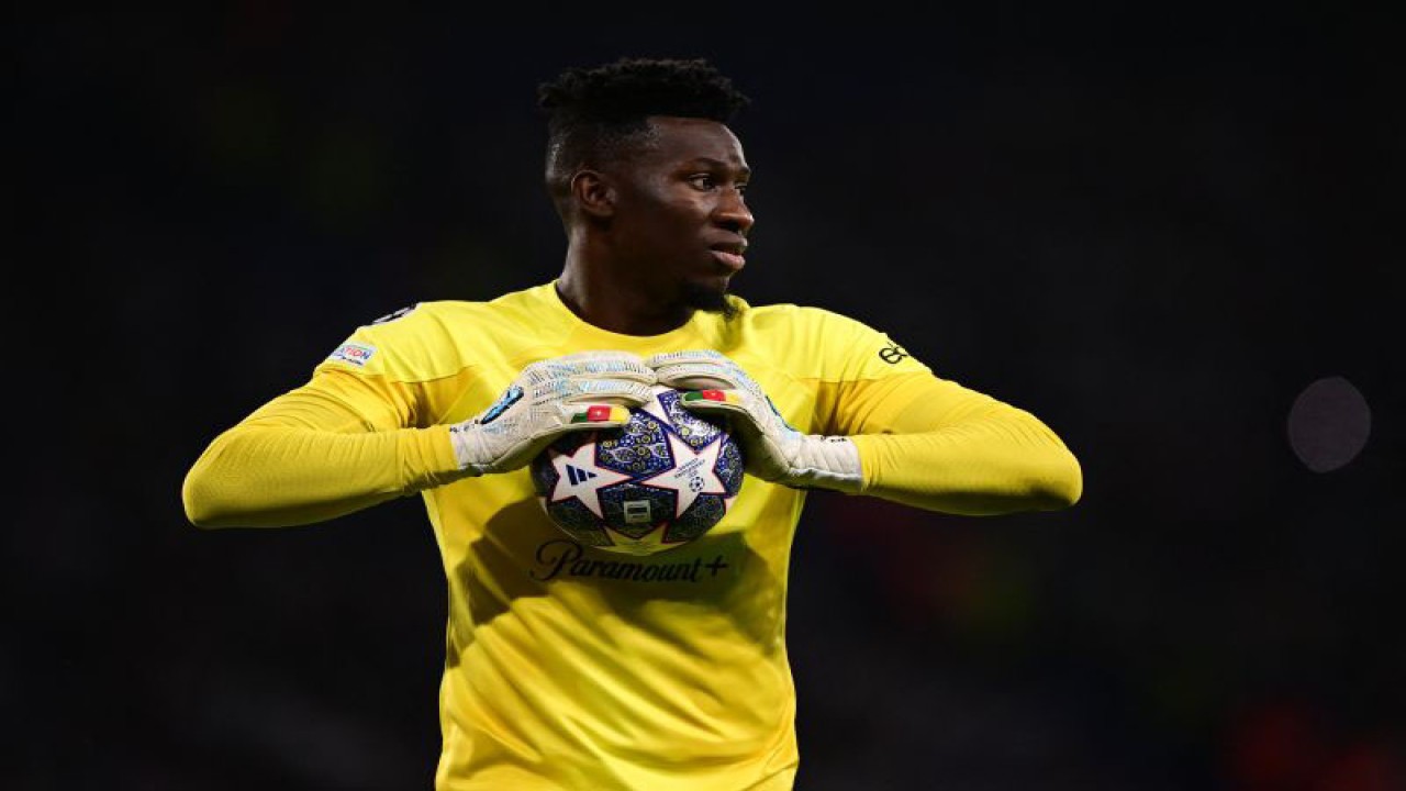 Kiper Inter Milan asal Kamerun Andre Onana (Photo by Marco BERTORELLO / AFP) (AFP/MARCO BERTORELLO)