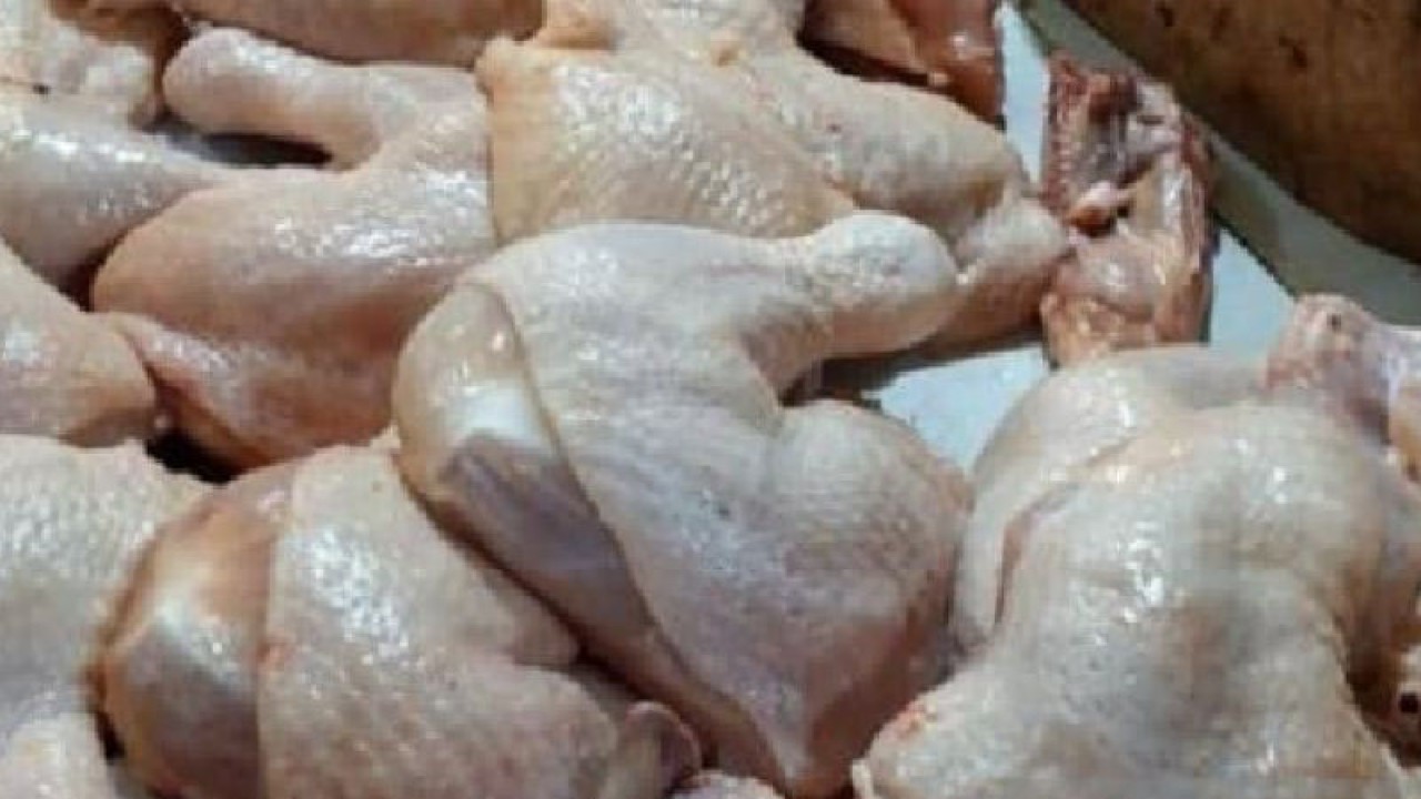 Daging ayam potong dijual pedagang Biak Numfor Papua untuk kebutuhan warga Biak.ANTARA/HO-Disperindag