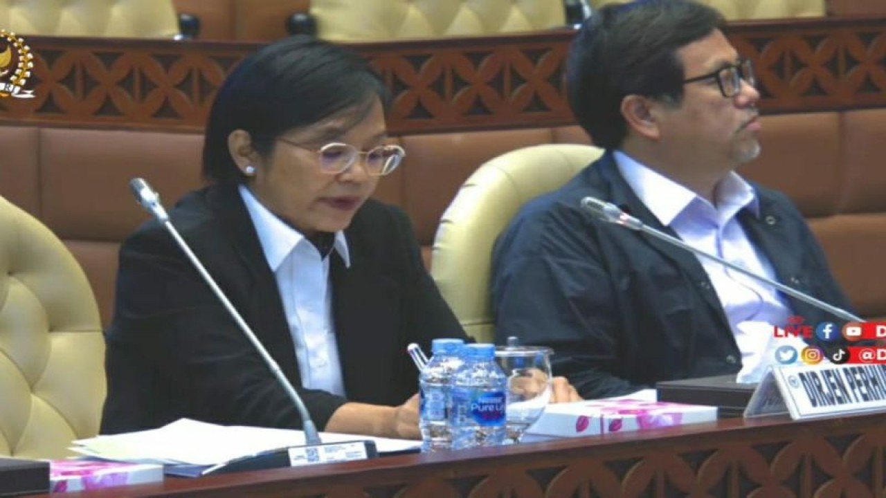Tangkapan layar-Dirjen Perhubungan Udara M. Kristi Endah Murni (kiri) saat rapat dengar pendapat (RDP) dengan Komisi V DPR RI sebagaimana dipantau dari kanal YouTube Komisi V DPR RI, Senin (10/7/2023). ANTARA/Benardy Ferdiansyah