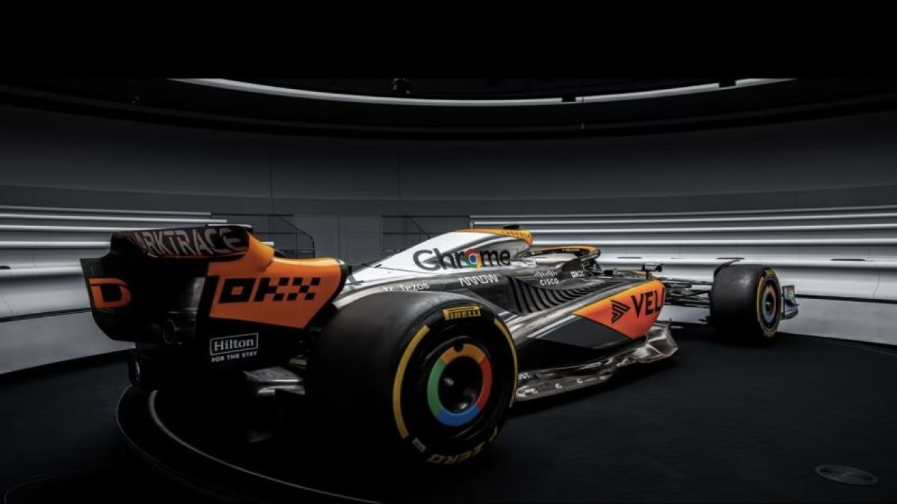 Livery spesial McLaren untuk F1 Grand Prix Inggris 2023. (Formula 1)
