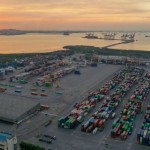 Foto udara Terminal Peti Kemas di Tanjung Perak, Surabaya, Jatim. ANTARA/HO-PT TPS-1690278735