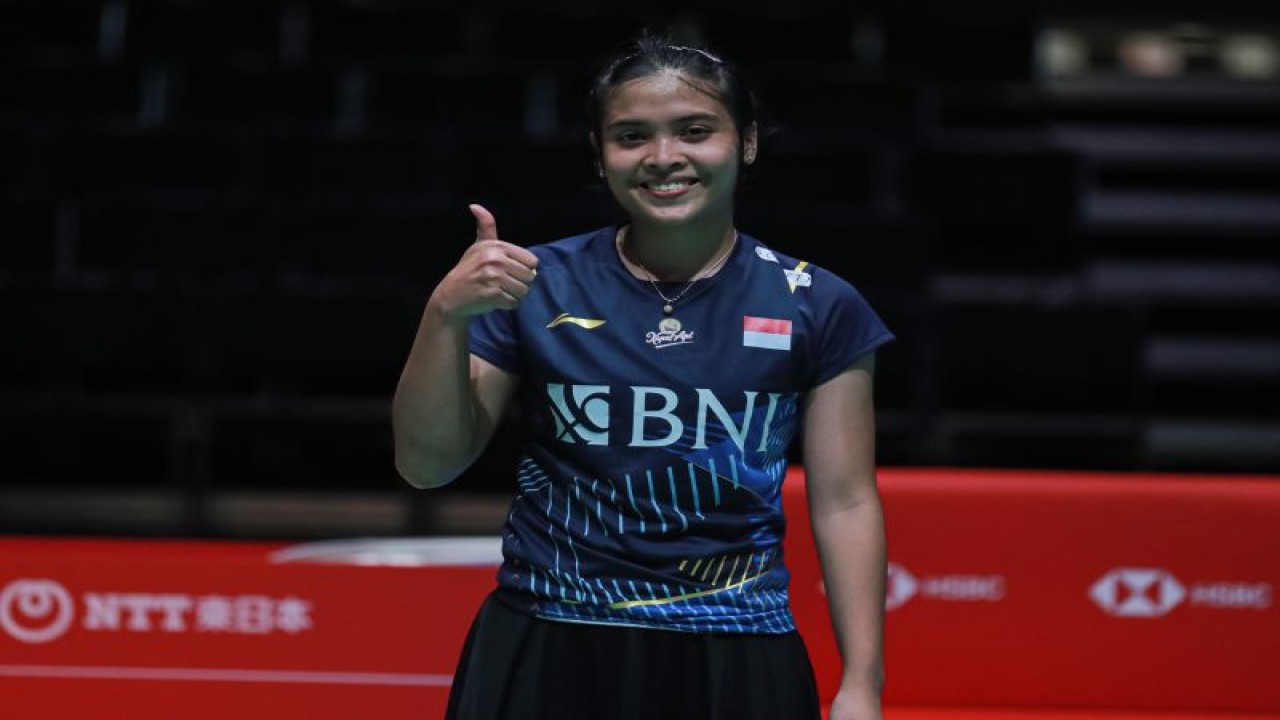 Pebulu tangkis tunggal putri Gregoria Mariska Tunjung mengalahkan Pornpawee Chochuwong (Thailand) pada babak pertama Japan Open 2023 di Tokyo, Selasa. (ANTARA/HO-PP PBSI)