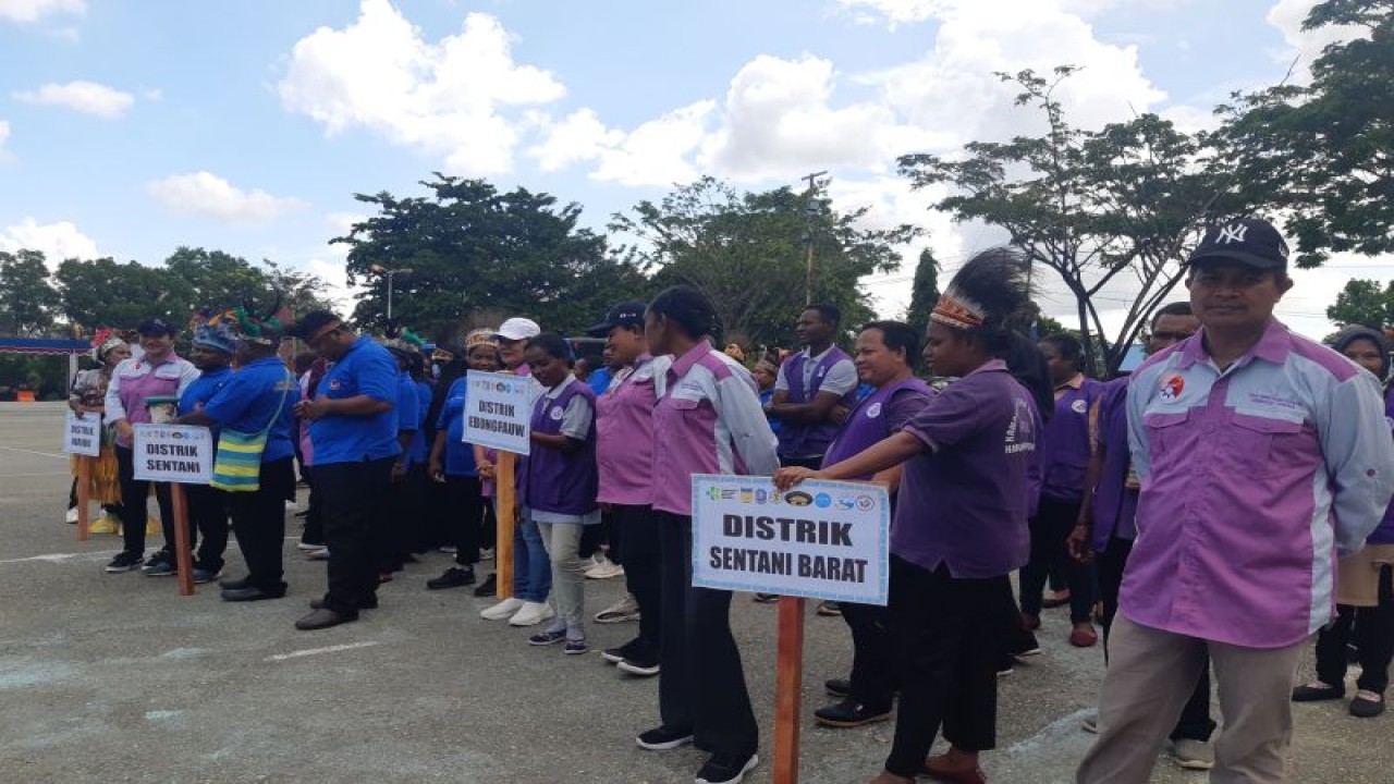 Peserta jambore kader siaga malaria yang digelar Dinas Kesehatan Kabupaten Jayapura pada 26-27 Juli 2023 (ANTARA/Ardiles Leloltery)