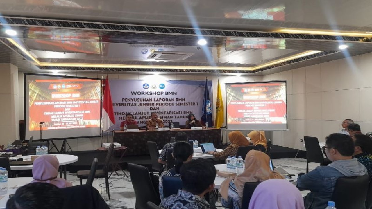 Kegiatan workshop BMN Unej di salah satu hotel di Jember, mulai 13 hingga 15 Juli 2023. ANTARA/HO-Humas Unej