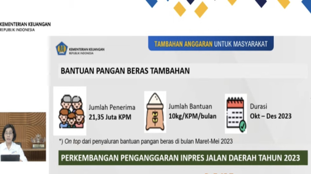Menteri Keuangan Sri Mulyani memberikan pemaparan dalam konferensi pers APBN KiTa edisi Juli 2023 yang dipantau secara daring di Jakarta, Senin (24/7/2023). (ANTARA/Imamatul Silfia)