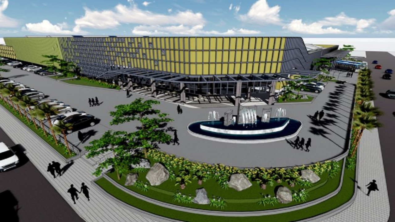 Desain Pasar Anyar, Kota Tangerang, Banten yang dipaparkan oleh Kementerian PUPR saat melakukan audiensi dengan Wali Kota Tangerang Arief R Wismansyah beserta jajaran di Puspemkot Tangerang, Rabu (26/7/2023). ANTARA/HO-Pemkot Tangerang