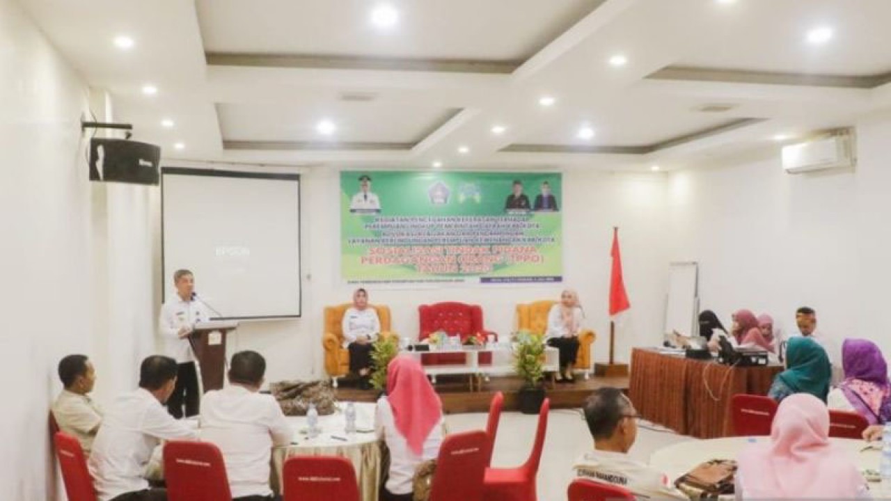 Suasana kegiatan sosialisasi pencegahan dan pemberantasan TPPO yang digelar oleh Pemkot Kendari, di salah satu hotel di Kota Kendari , Rabu (5/7/2023). ANTARA/La Ode Muh Deden Saputra.