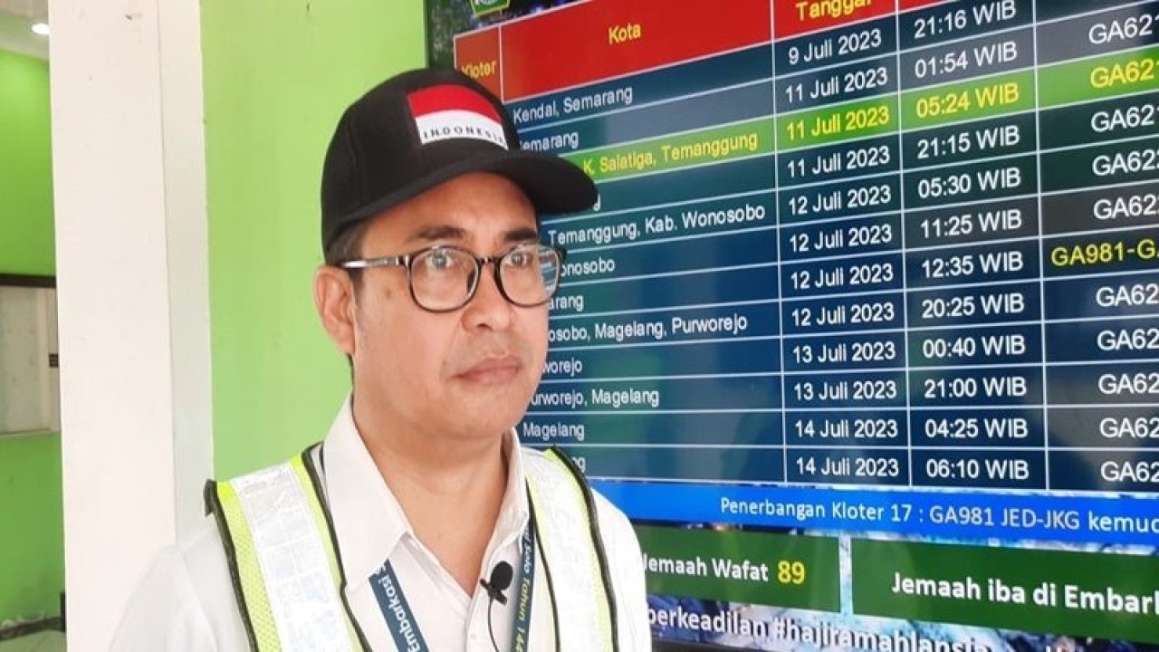 Humas PPIH Debarkasi Solo, Gentur Rama Indriyadi, di Asrama Haji Donohudan Boyolali, Jateng, Selasa (18/7/2023) ANTARA/Bambang Dwi Marwoto.