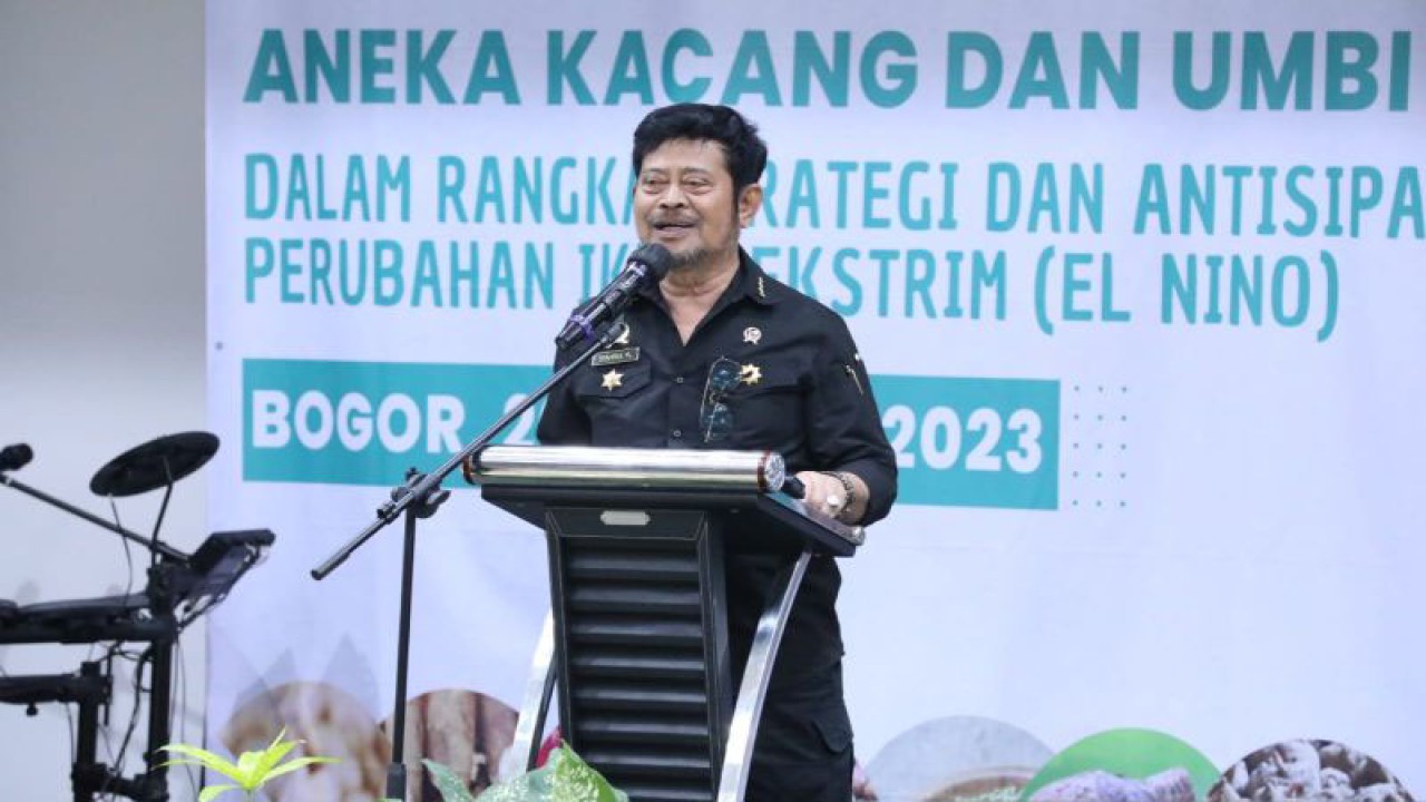 Mentan Syahrul saat membuka Rapat Koordinasi Antisipasi Dampak El Nino dan Percepatan Tanam di Jawa Barat, Kamis (20/7/2023). ANTARA/HO-Kementan.