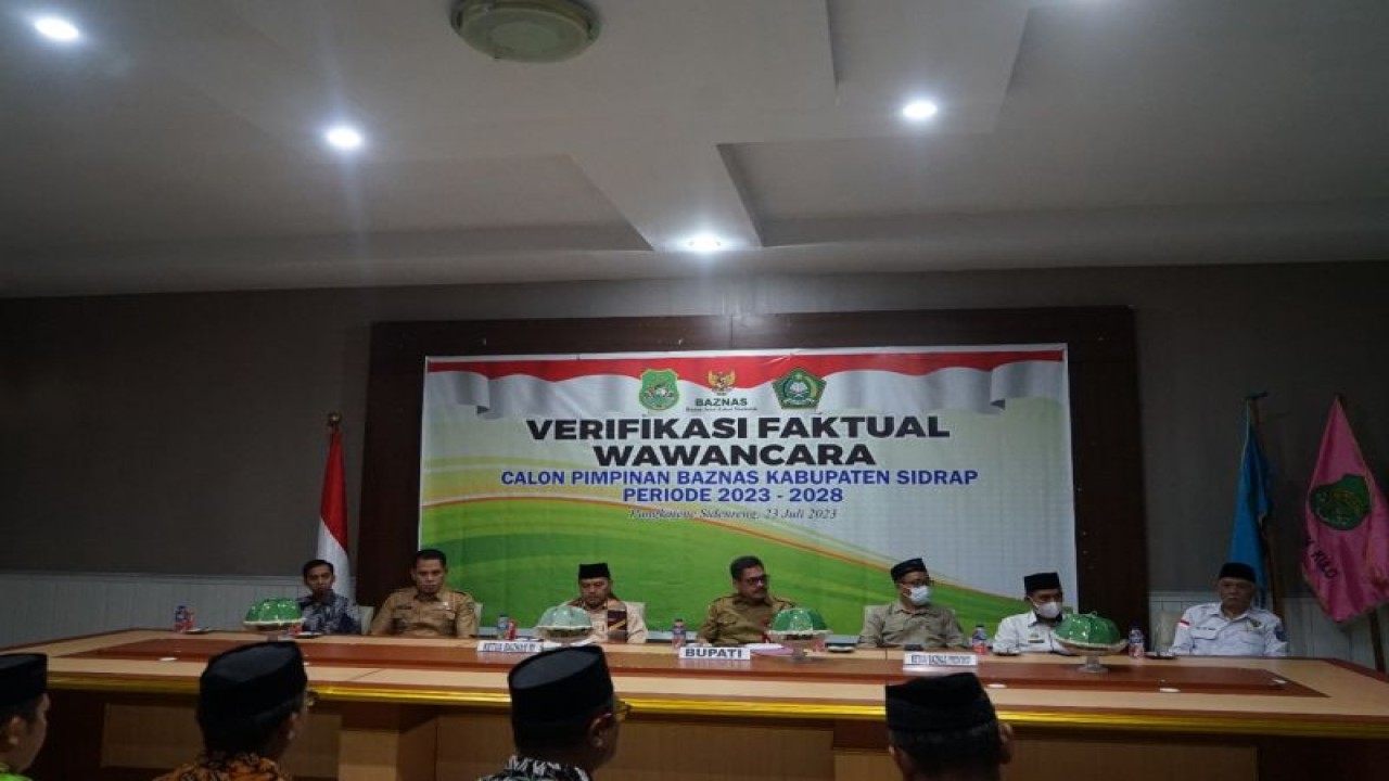 Verifikasi faktual oleh Baznas Pusat kepada delapan calon Pimpinan Baznas Sidrap di Sidrap, Senin (24/07/2023). ANTARA/HO-Humas Pemkab Sidrap