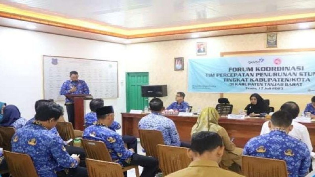 Rapat penurunan angka stunting di Kabupaten Tanjungjabung Barat (Tanjabbar), Provinsi Jambi, Selasa (18/7/2023) (FOTO ANTARA/HO-Dinas Kominfo Tanjabbar)