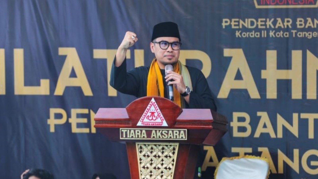 Wakil Wali Kota Tangerang Selatan Pilar Saga Ichsan saat menghadiri acara silaturahmi pelaku seni dan budaya. ANTARA/Irfan