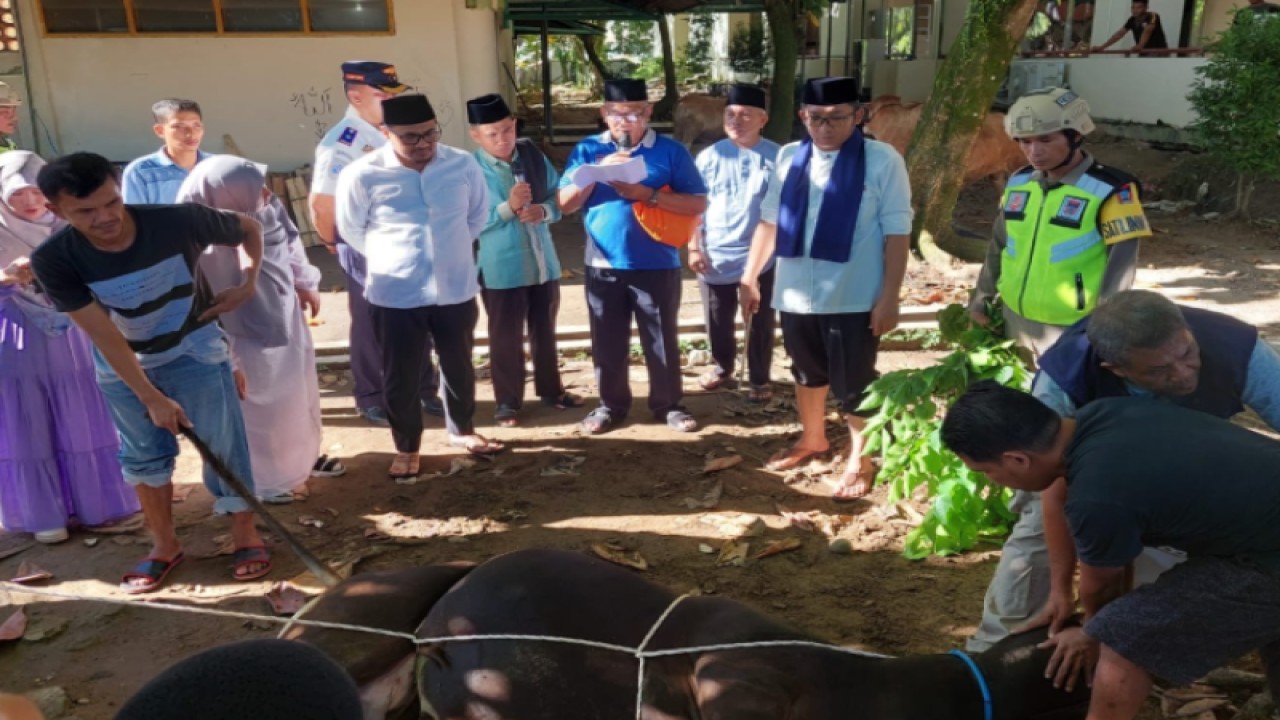 Wali Kota Padang Hendri Septa dan pejabat Pemkot Padang saat Idul Adha 1444 Hijriah (ANTARA/HO Diskominfo Padang)