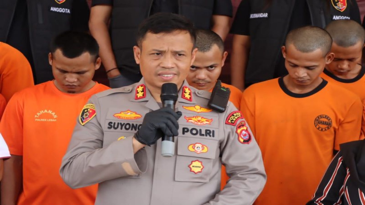 Kepala Kepolisian Resor Lebak AKBP Suyono saat merilis kasus pencurian kendaraan bermotor atau curanmor (ANTARA/HO-Polres Lebak)