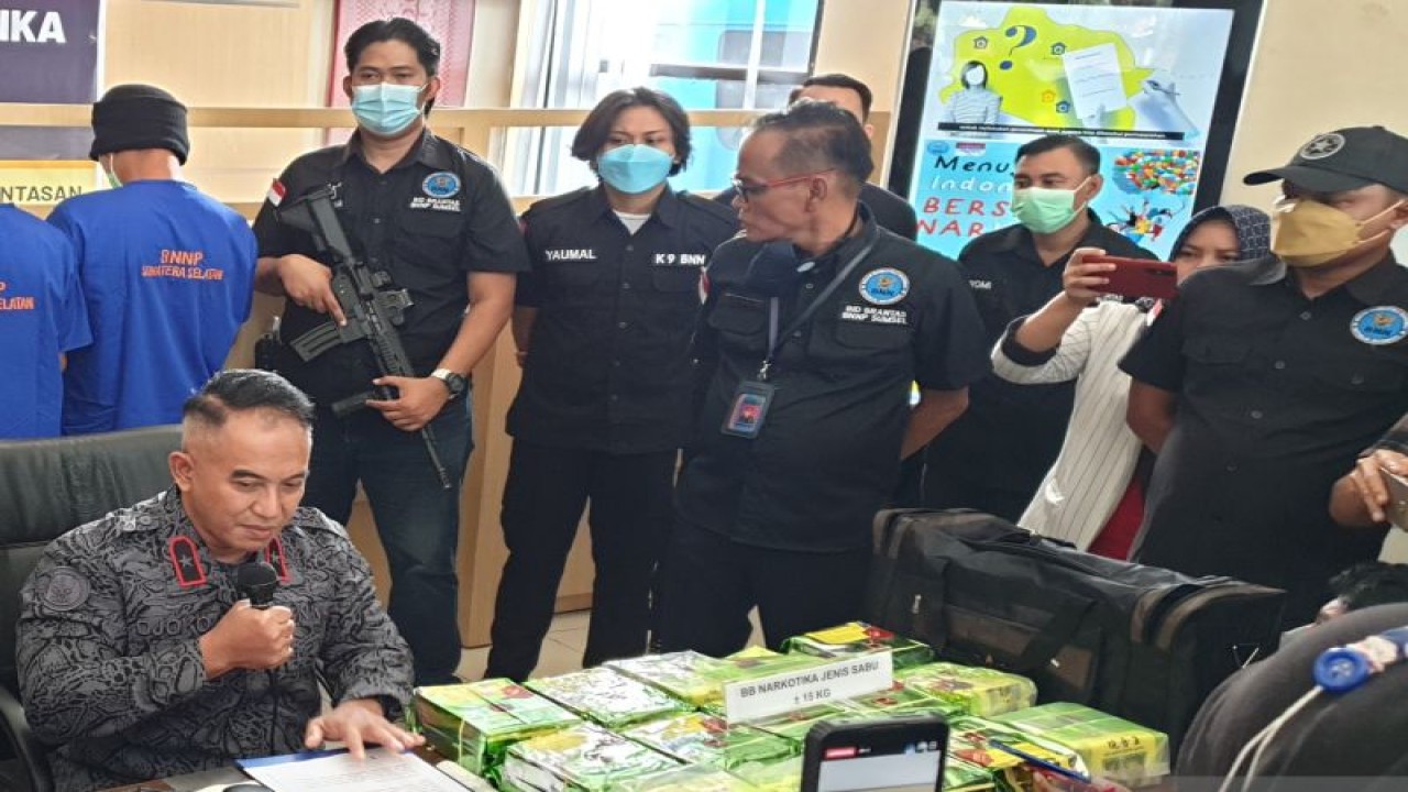 Barang bukti narkoba sitaan BNN Provinsi Sumsel. ANTARA/Yudi Abdullah/23.