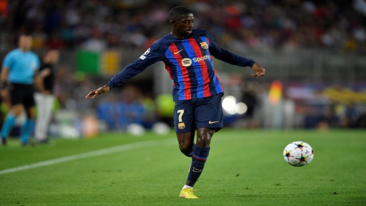 Pemain depan Barcelona asal Prancis Ousmane Dembele (Photo by Pau BARRENA / AFP) (AFP/PAU BARRENA)