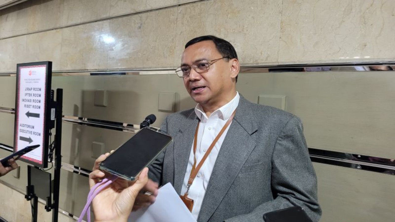 Deputi Bidang Kebijakan Pembangunan Badan Riset dan Inovasi Nasional (BRIN) Mego Pinandito saat ditemui di Jakarta, Senin (21/8/2023). ANTARA/Sean Filo Muhamad