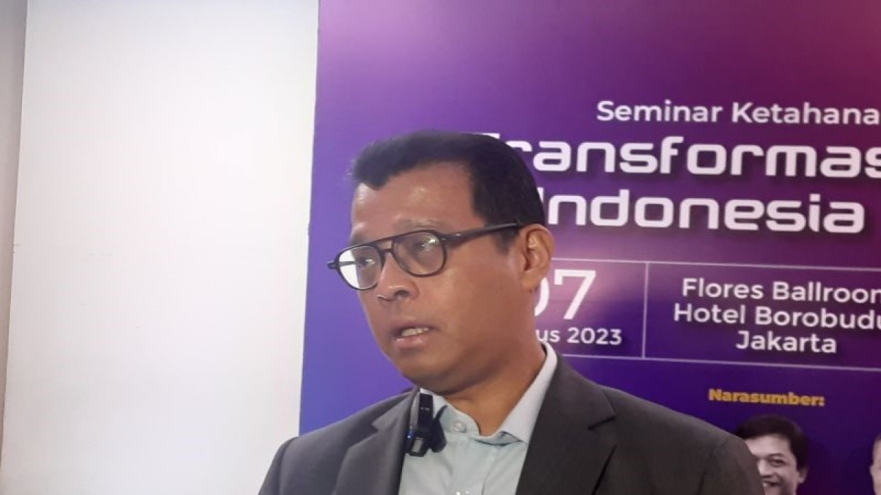 Gubernur Lemhannas RI Andi Widjajanto dalam Seminar Nasional Ketahanan Nasional Transformasi Digital Indonesia 2045 di Hotel Borobudur Jakarta, Senin (7/8/2023). ANTARA/Narda Margaretha Sinambela.