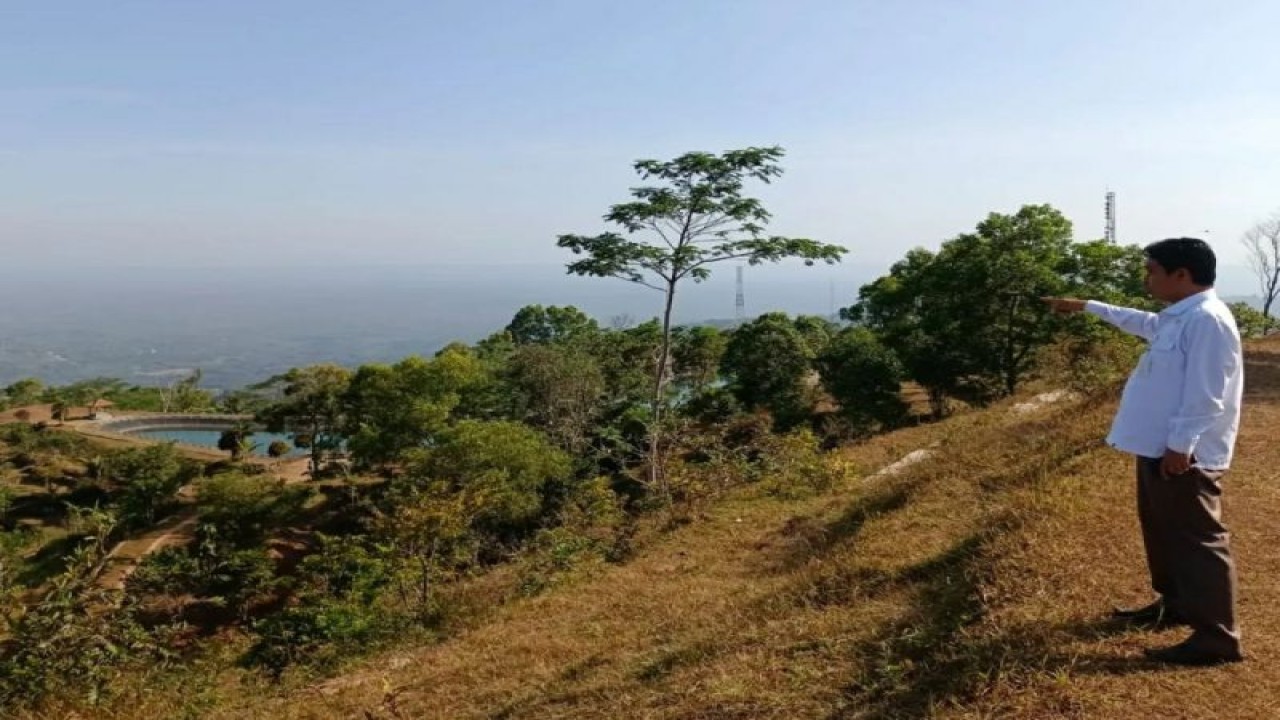 Wakil Bupati Gunungkidul Heri Susanto meninjau Embung Batara Sriten di Kecamatan Nglipar. (ANTARA/HO-Instagram herisusanto.official)