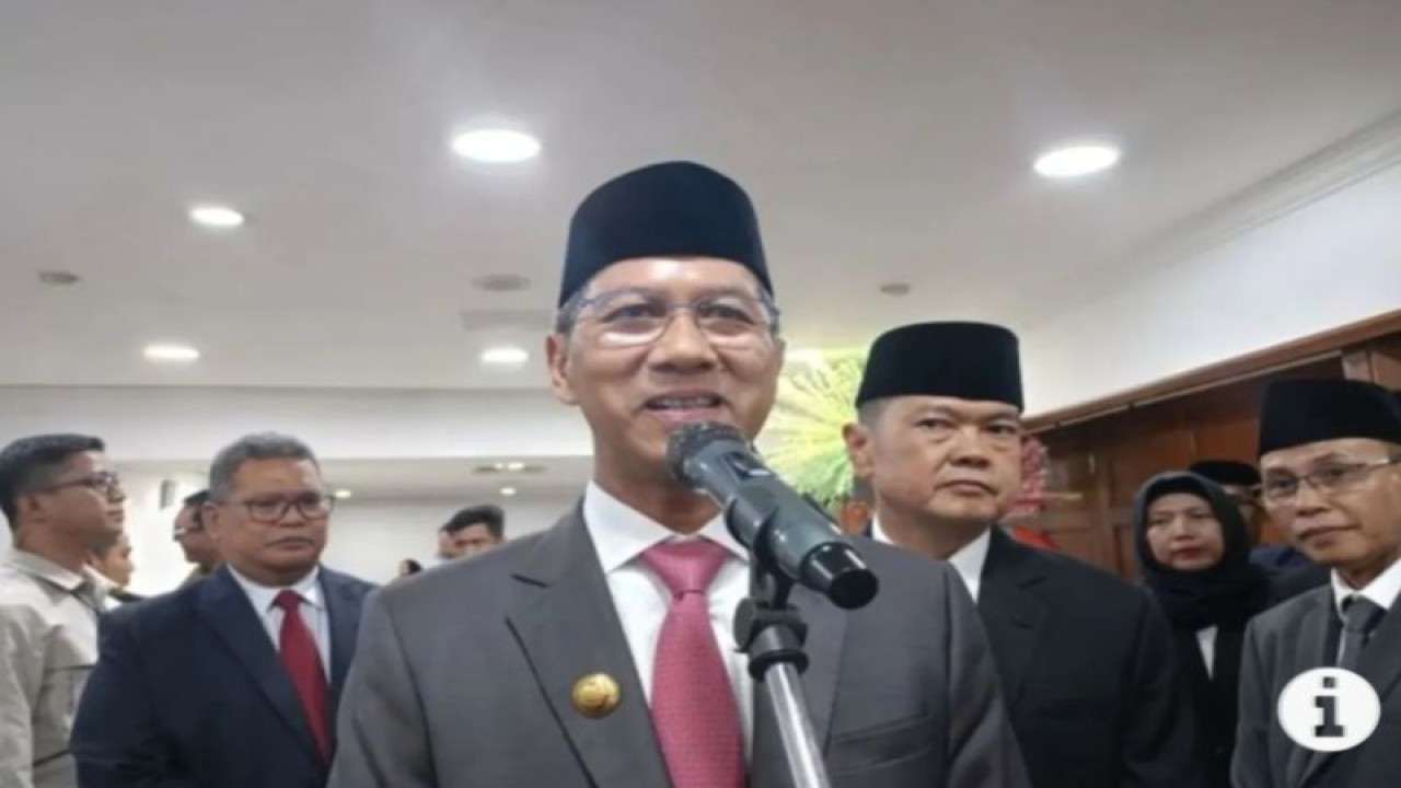 Penjabat (Pj) Gubernur DKI Jakarta Heru Budi Hartono di Balai Kota DKI, Jakarta Pusat, Selasa (15/8/2023). (ANTARA/Siti Nurhaliza)