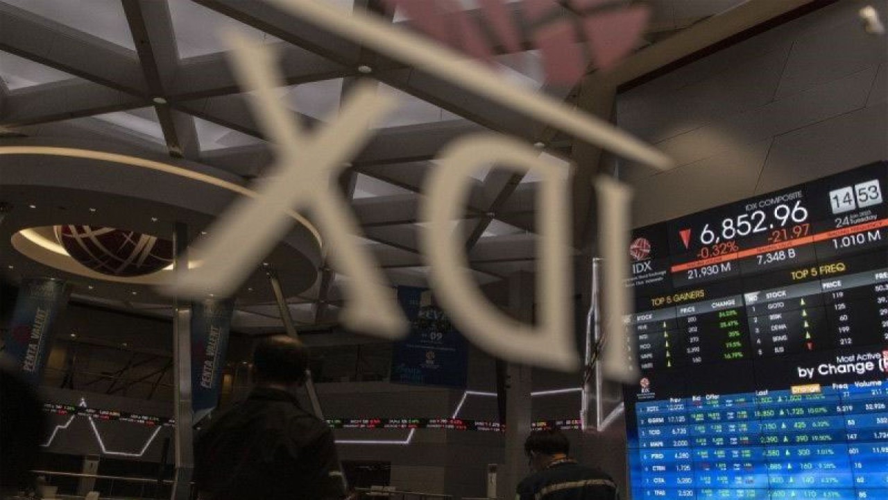 Ilustrasi - Karyawan melintas di depan layar monitor pergerakan Indeks Harga Saham Gabungan (IHSG) di Bursa Efek Indonesia, Jakarta, Selasa (24/1/2023). ANTARA FOTO/Muhammad Adimaja/aww.