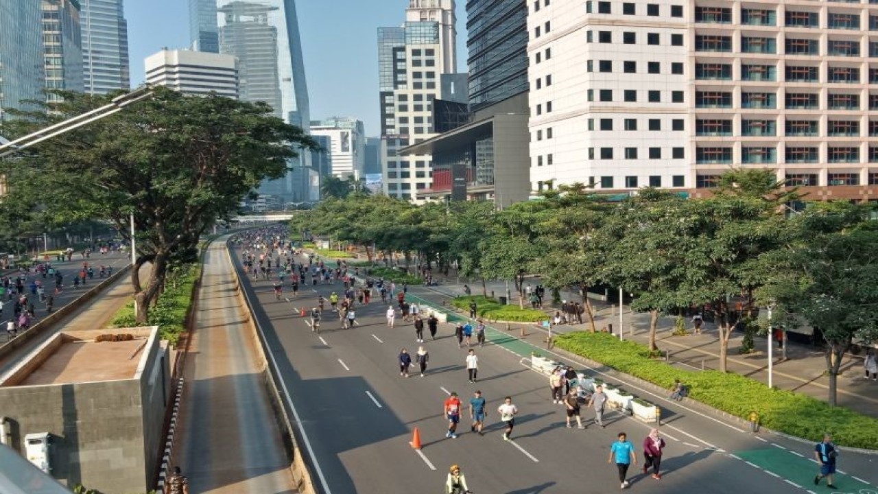 Ilustrasi Kota Jakarta pada Hari Bebas Kendaraan Bermotor (HBKB). ANTARA/Risky Syukur
