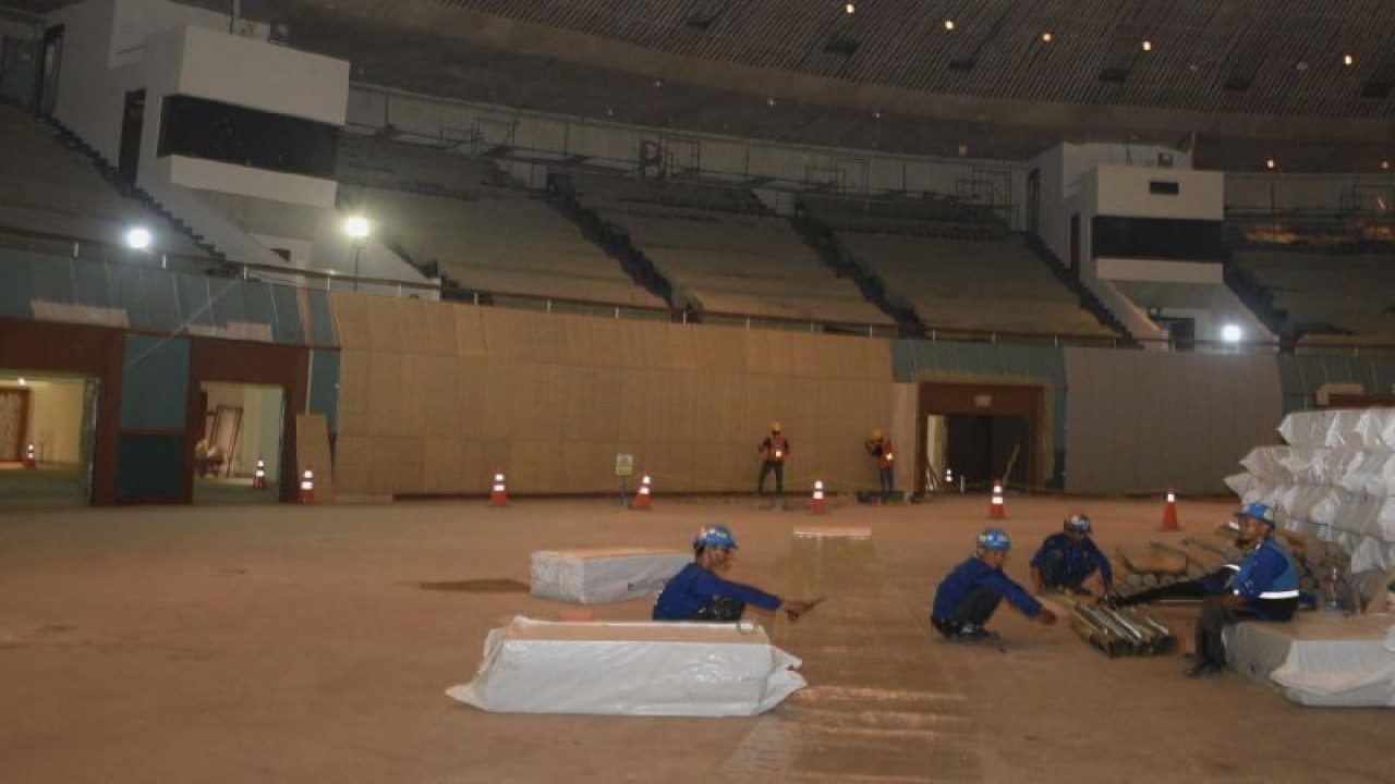 Rehabilitasi Jakarta Convention Center (JCC) untuk pelaksanaan Konferensi Tingkat Tinggi (KTT) Ke-43 ASEAN. ANTARA/HO - Kementerian PUPR