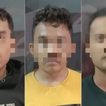 Ketiga tersangka pencurian barang bukti telepon genggam di gudang Bea Cukai Batam (ANTARA/HO-Polresta Barelang)-1692599946