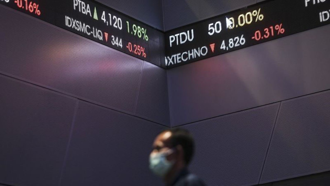 Arsip foto - Layar menampilkan pergerakan Indeks Harga Saham Gabungan (IHSG) di Bursa Efek Indonesia, Jakarta, Rabu (26/4/2023). Usai cuti bersama Lebaran 2023, Indeks Harga Saham Gabungan (IHSG) pada Rabu (26/4) dibuka menguat 60 poin (0,88 persen) ke 6.877. ANTARA FOTO/Hafidz Mubarak A/foc/pri.