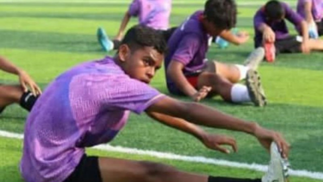 Muhammad Juni Artha Kaisupy sedang menjalani latihan di Rans Nusantara Fc (Antara/HO-RANS)