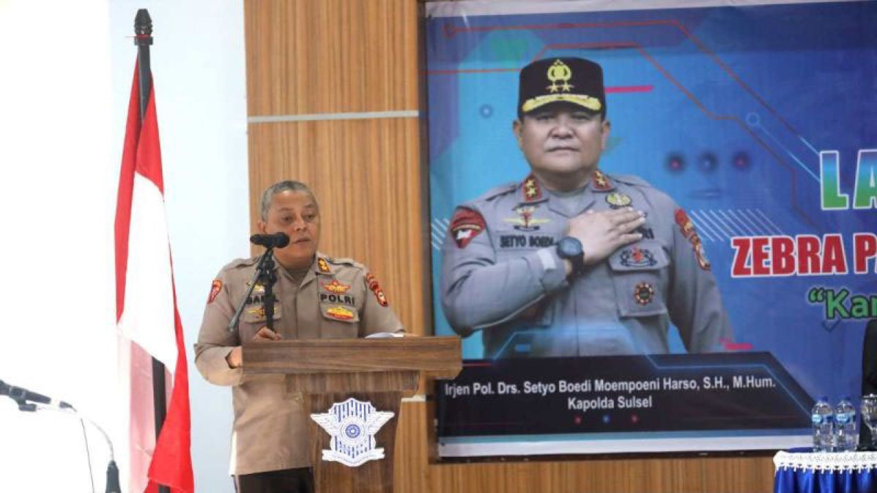 Kabag Bin Ops Polda Sulsel AKBP Sabil Umar mewakili Karo Ops Polda Sulsel saat membuka Latihan Praoperasi Zebra Pallawa 2023 di Makassar, Rabu (30/8/2023). ANTARA/HO/Zulkifli