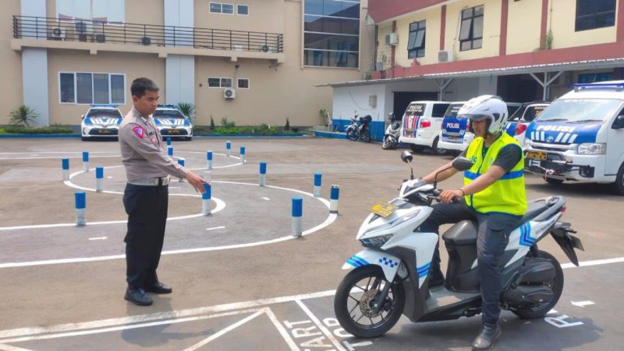 Lintasan baru ujian praktik pembuatan SIM C di Mapolres Bogor, Cibinong, Kabupaten Bogor, Jawa Barat. (ANTARA/HO-Humas Polres Bogor)