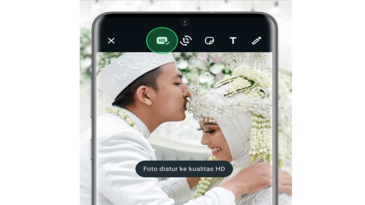 Ilustasi fitur baru WhatsApp menyimpan foto dalam kualitas HD. (ANTARA/HO-WhatsApp Indonesia)