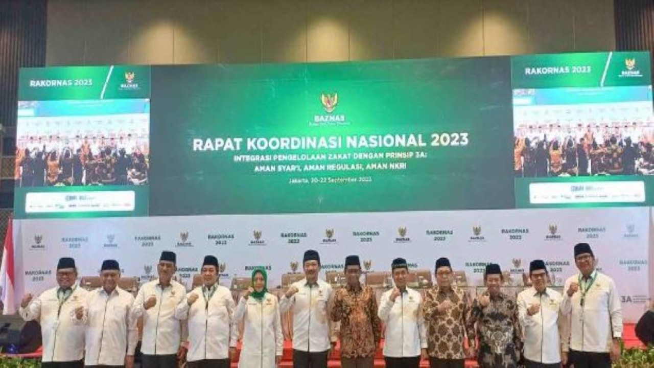 Menkopolhukam Mohammad Mahfud MD menutup Rapat Koordinasi Nasional (Rakornas) BAZNAS 2023, di The Sultan Hotel & Residence Jakarta, Jumat (22/9/2023). (Istimewa)