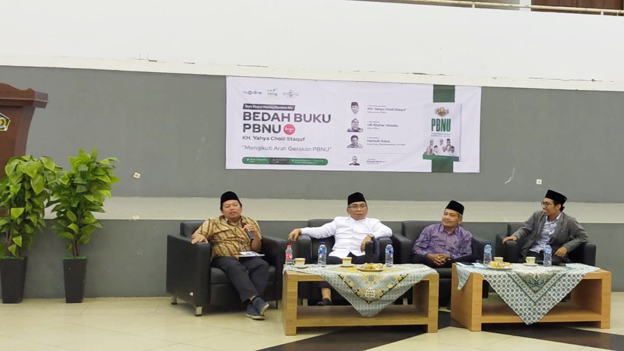 Ketua Umum Pengurus Besar Nahdlatul Ulama (PBNU) KH Yahya Cholil Staquf mengatakan bahwa NU ibarat air yang mengalir. (Foto: Nusantaratv.com/Ramses R. Manurung)