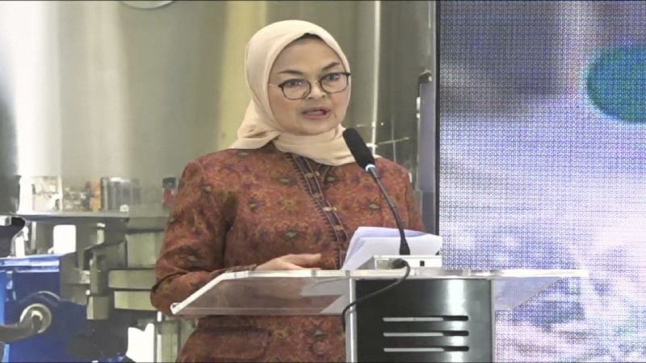 Kepala Badan Pengawas Obat dan Makanan (BPOM) RI Penny K Lukito dalam acara Dukungan Pasokan Bahan Baku Obat Alam yang Bermutu sebagai Basis Kemandirian Nasional Bahan Baku di Jakarta, Kamis (27/7/2023). (ANTARA/AstridFaidlatulHabibah)