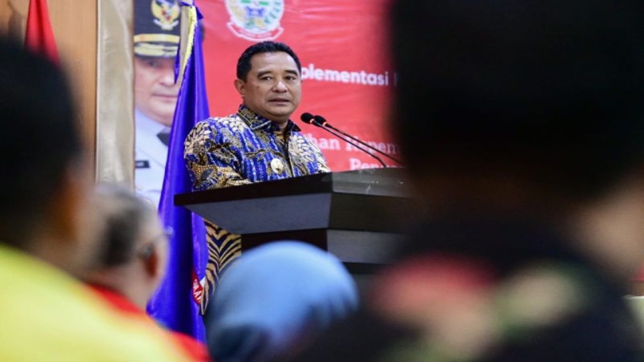 Penjabat Gubernur Sulsel Bahtiar Baharuddin pada Diklat BPSDM Sulsel di Kampus BPSDM Sulsel, Makassar, Kamis (21/9/2023). ANTARA/HO-Humas Pemprov Sulsel