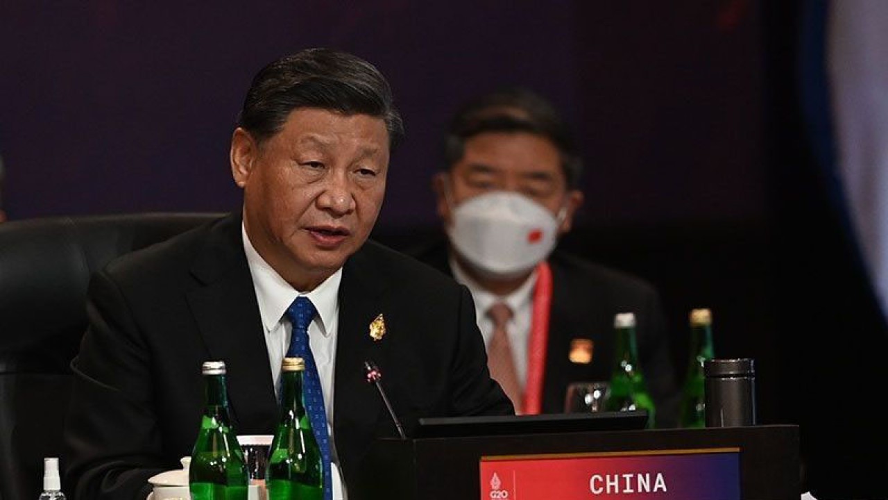 Arsip - Presiden China Xi Jinping menyampaikan pandangannya saat pembukaan KTT G20 Indonesia 2022 di Nusa Dua, Bali, Selasa (15/11/2022). (ANTARA FOTO/Media Center G20 Indonesia/Prasetyo Utomo/wsj.)