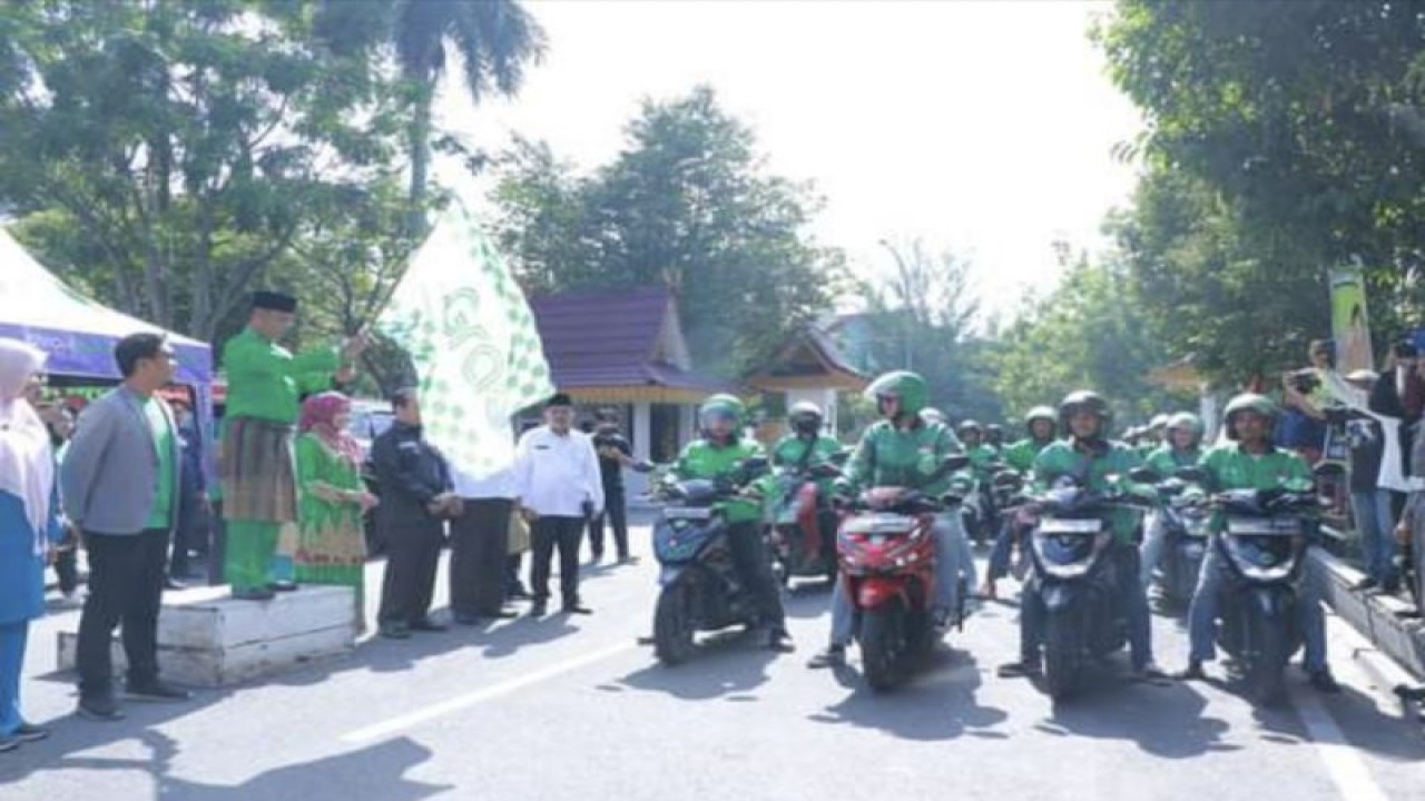 Pj Walikota Pekanbaru Muflihun, saat launching kerjasama Andong Disdukcapil dan Grab pada 19 Juni 2023 lalu.(ANTARA/HO-Pemko Pekanbaru)
