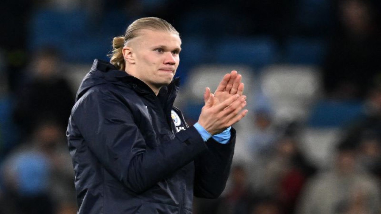 Penyerang Manchester City asal Norwegia Erling Haaland (Photo by Paul ELLIS / AFP) (AFP/PAUL ELLIS)