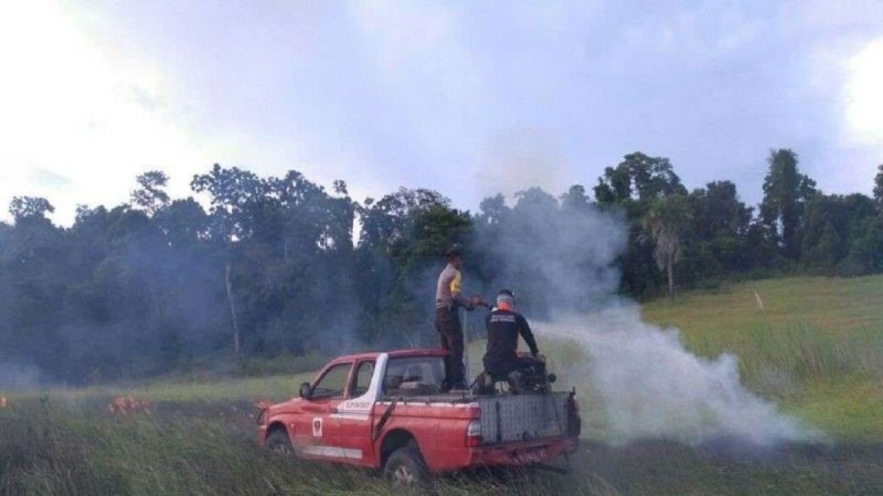 Manggala Agni Daops Sulawesi Tenggara terusa melakukan pemantauan dan pengawasan terhadap Karhutla di musim kemarau, (Foto Antara/HO-Humas Manggala Agni Sultra)