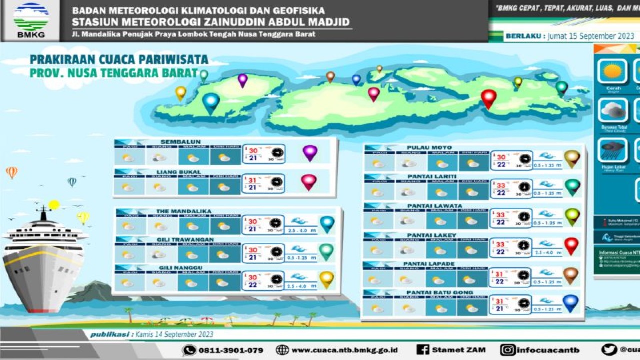 Peta kondisi hujan di wilayah NTB (ANTARA/HO-Humas BMKG NTB)