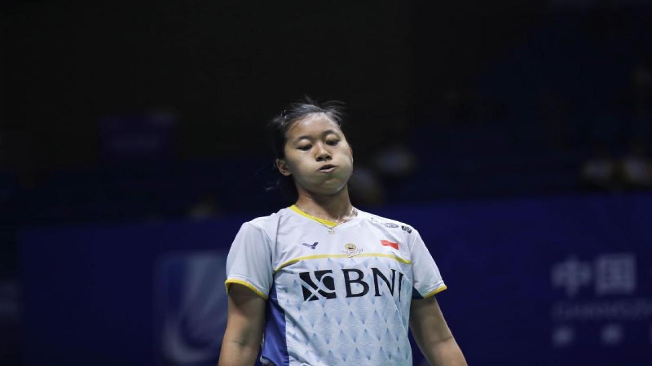 Pebulu tangkis Putri Kusuma Wardani dikalahkan tunggal putri peringkat dua dunia Akane Yamaguchi pada babak 32 besar China Open 2023 di Changzhou, Rabu. (ANTARA/HO-PP PBSI)