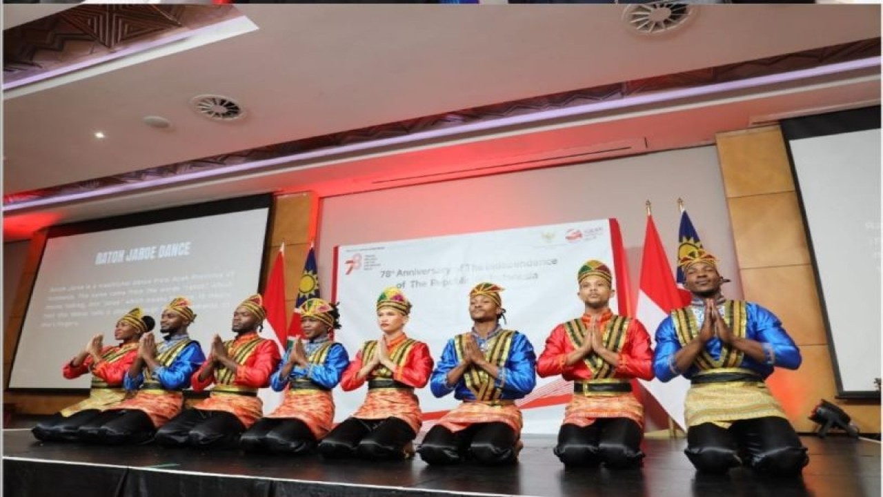 Resepsi Diplomatik peringatan HUT ke-78 RI di Windhoek, Namibia pada Rabu (6/9/2023). (ANTARA/HO-KBRI Windhoek)