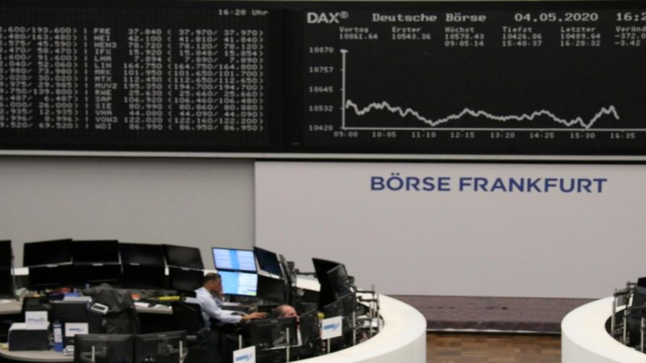Ilustrasi: Pergerakan saham di Bursa Efek Frankfurt, Jerman (Reuters)