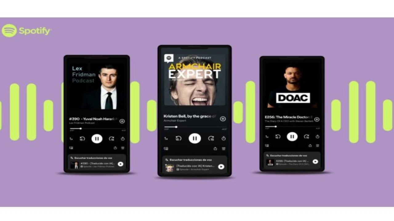 Spotify menyediakan fitur "voice translation" (penerjemahan suara) pada sejumlah podcast. (ANTARA/newsroom.spotify.com)
