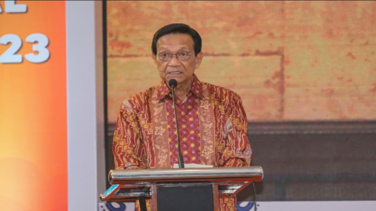 Gubernur Daerah Istimewa Yogyakarta Sri Sultan Hamengku Buwono X dalam Peer Learning Meeting (PLM) Nasional 2023 di Yogyakarta, Rabu (20/9/2023) (ANTARA/HO-Kemenkumham DIY)